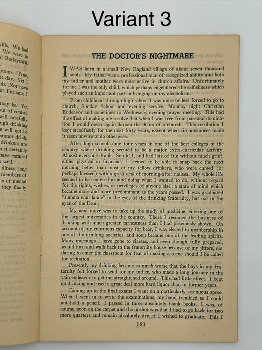 Alcoholics Anonymous 1943–1944 Early Pamphlet — Complete Set of Six Variants