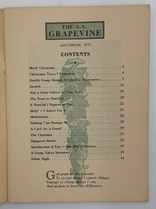 AA Grapevine from December 1951 - Lasker Award