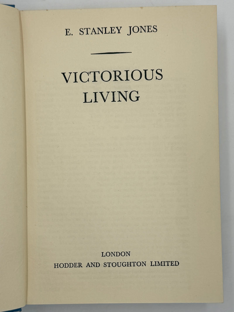 Victorious Living by E. Stanley Jones - 5th Printing