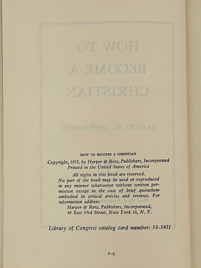 How To Become A Christian by by Samuel M. Shoemaker from 1953 - ODJ