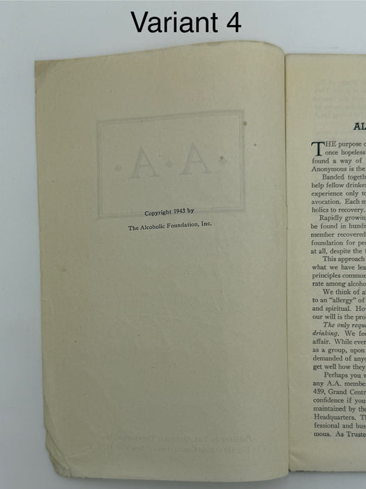 Alcoholics Anonymous 1943–1944 Early Pamphlet — Complete Set of Six Variants