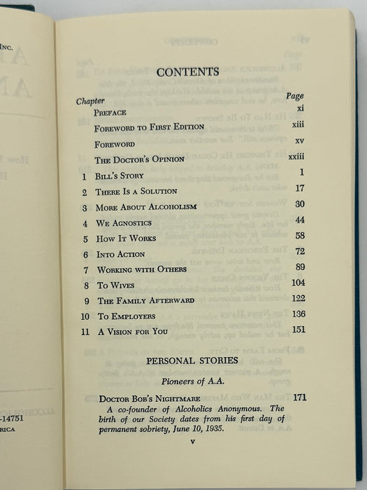Alcoholics Anonymous Second Edition Big Book 14th Printing 1973 - ODJ