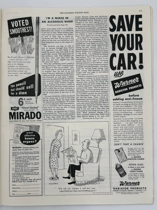 Saturday Evening Post - I’m a Nurse in an Alcoholic Ward - October 1952
