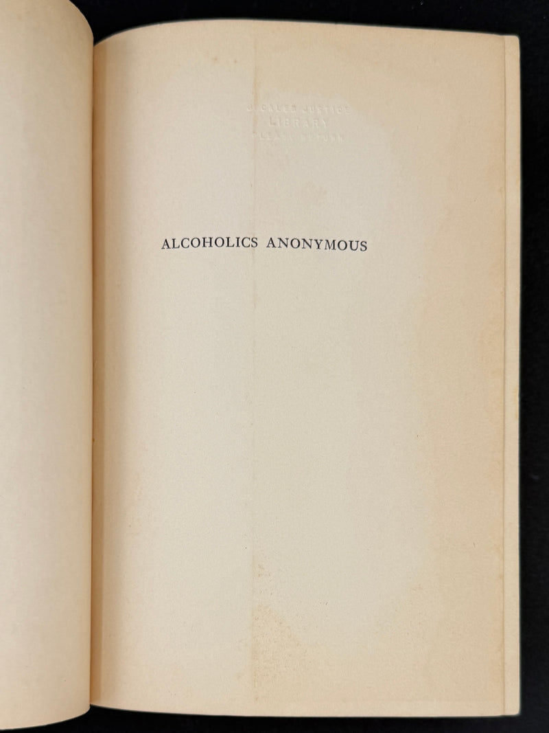 Alcoholics Anonymous Big Book — First Edition, First Printing — April 1939