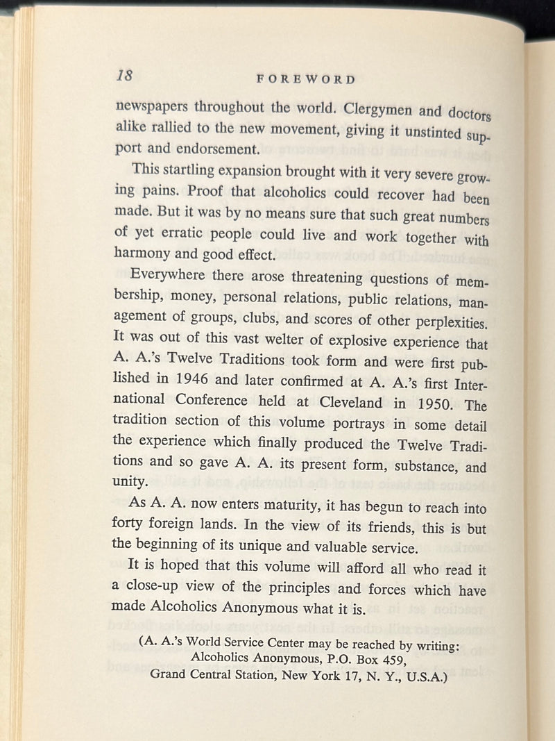 Twelve Steps and Twelve Traditions | Third Printing — December 1958 — RDJ