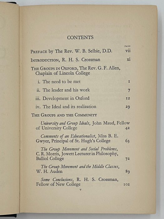 Oxford and the Groups: The Influence of the Groups Considered by Rev. G. F. Allen et al. - 1934