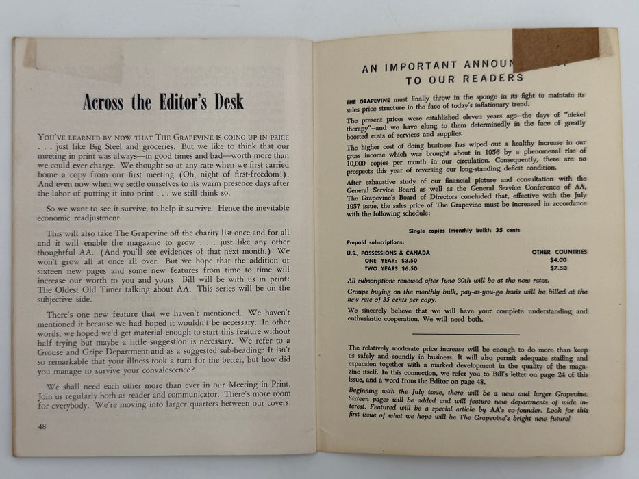 AA Grapevine from June 1957