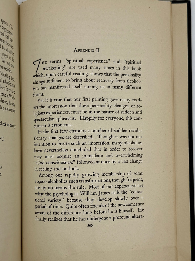 Alcoholics Anonymous First Edition Big Book 6th Printing - 1944 - RDJ