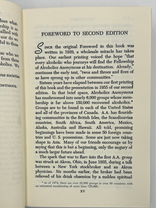 Alcoholics Anonymous Second Edition 16th Printing from 1974 - ODJ