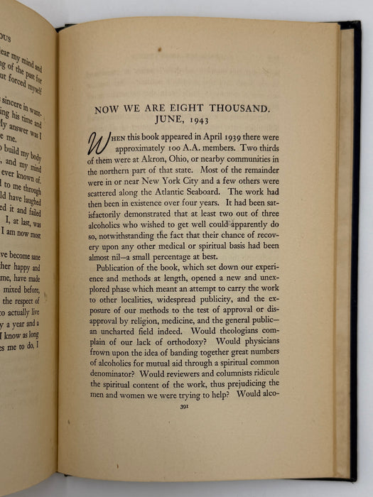Alcoholics Anonymous First Edition 4th Printing Big Book 1943 - Blue - RDJ