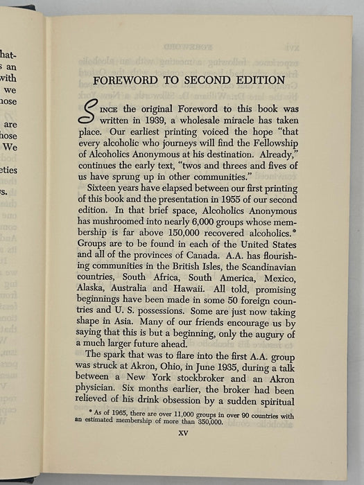 Alcoholics Anonymous 2nd Edition 7th Printing from 1965 - ODJ