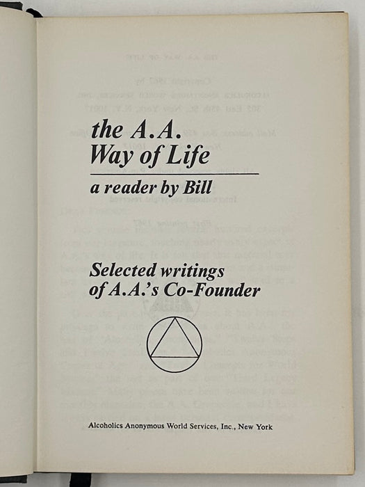 The AA Way of Life - First Printing from 1967 - ODJ Recovery Collectibles