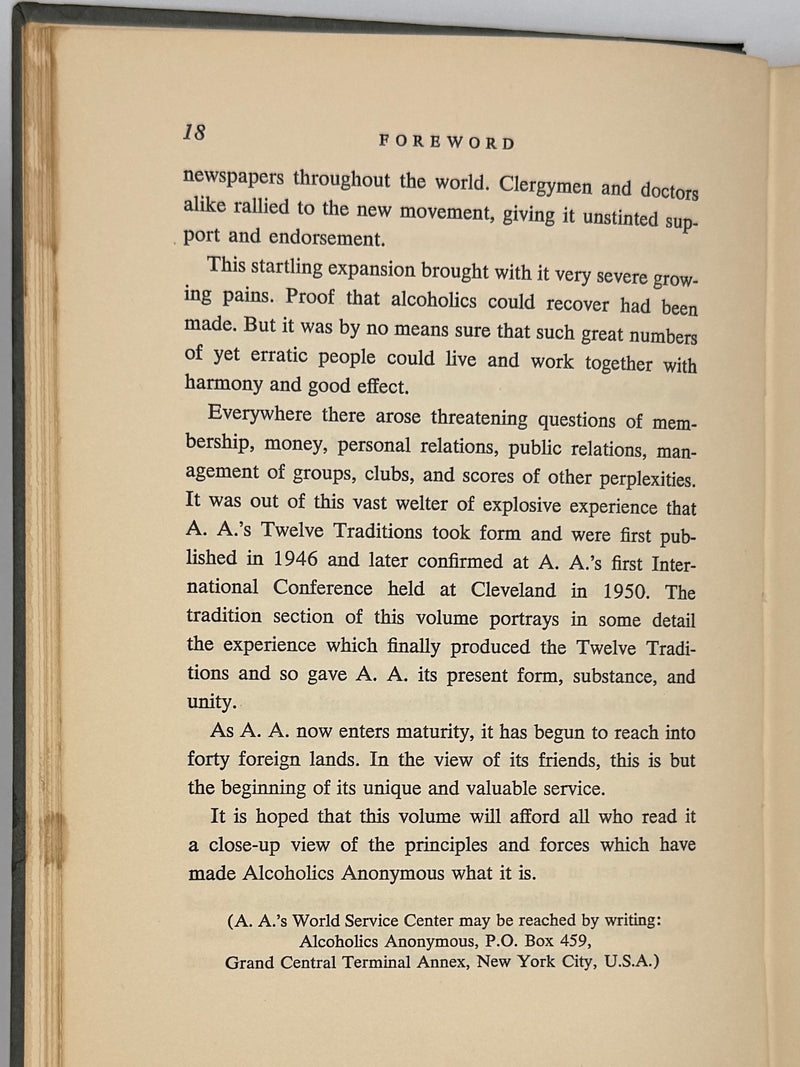 AA Twelve Steps & Twelve Traditions 1953 First Edition First Printing