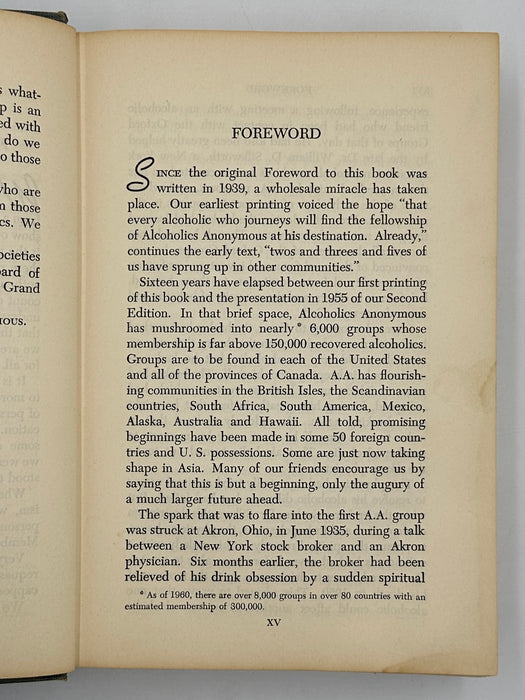 Alcoholics Anonymous Second Edition 4th Printing from 1960 - RDJ