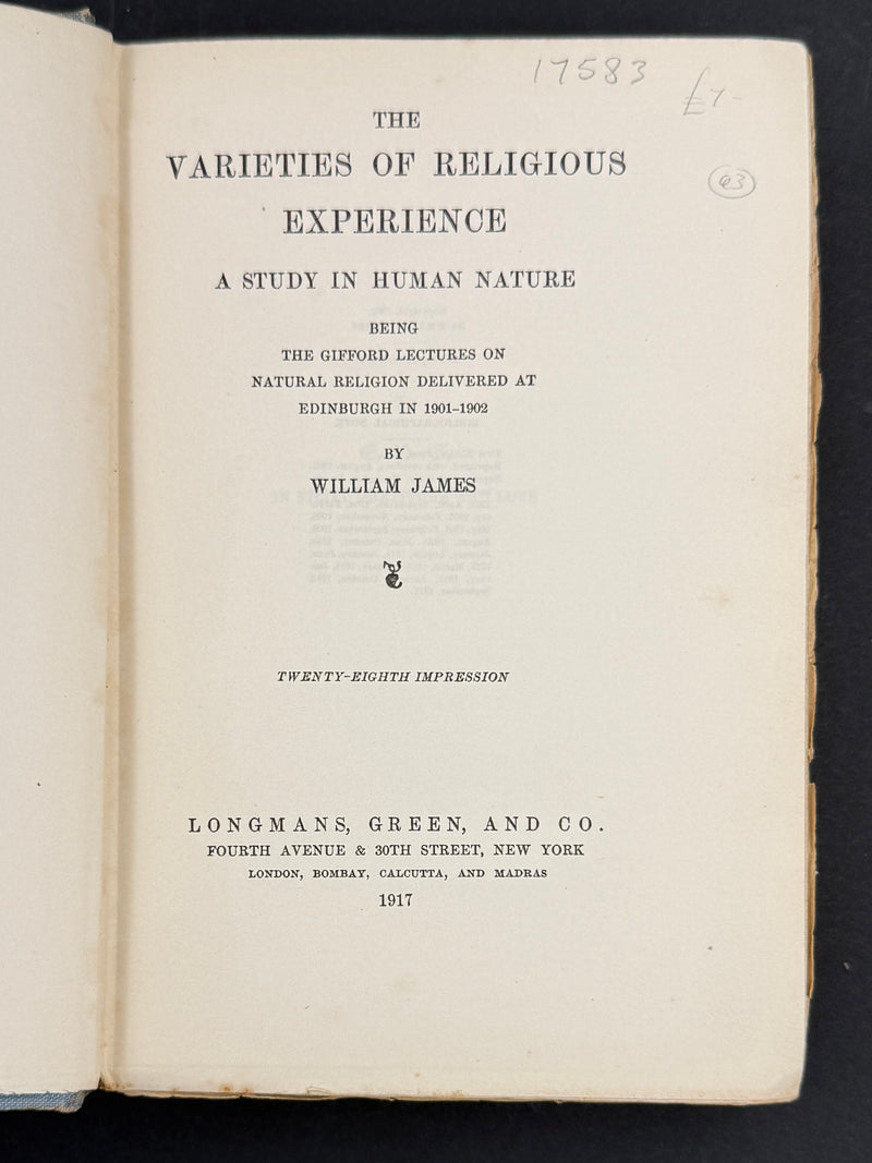 The Varieties of Religious Experience — William James | Twenty-Eighth Impression, 1917