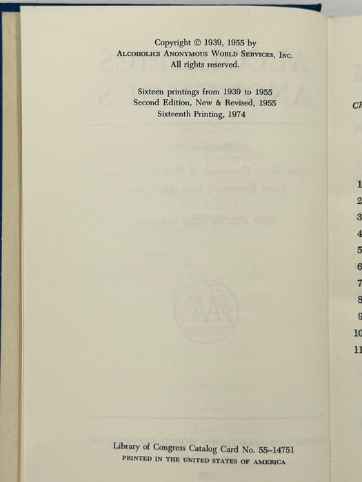 Alcoholics Anonymous Second Edition 16th Printing from 1974 - ODJ