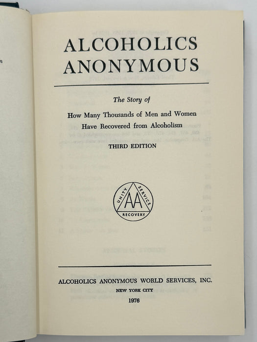 1976 Alcoholics Anonymous Big Book – Third Edition, First Printing – (ODJ)