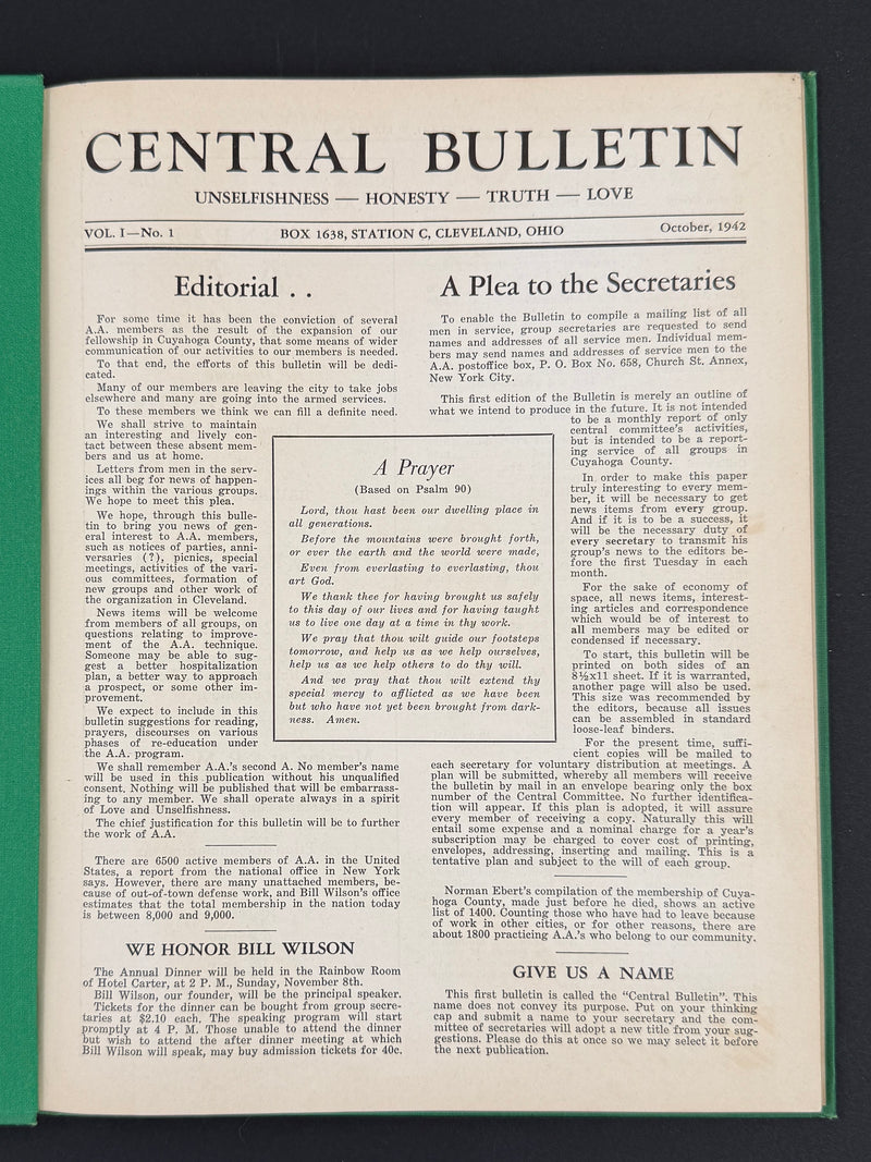 The Cleveland Central Bulletin Collection — Original Bound Volumes, 1942–1962