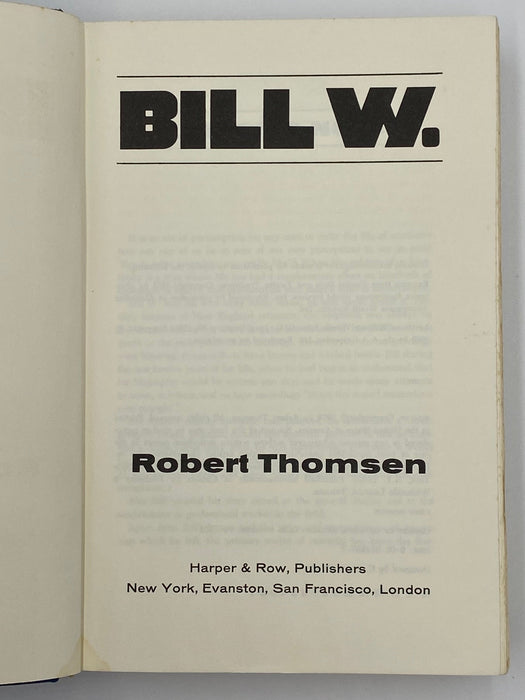 Uncorrected Proof of Bill W. by Robert Thomsen - from 1975 (Copy) Recovery Collectibles