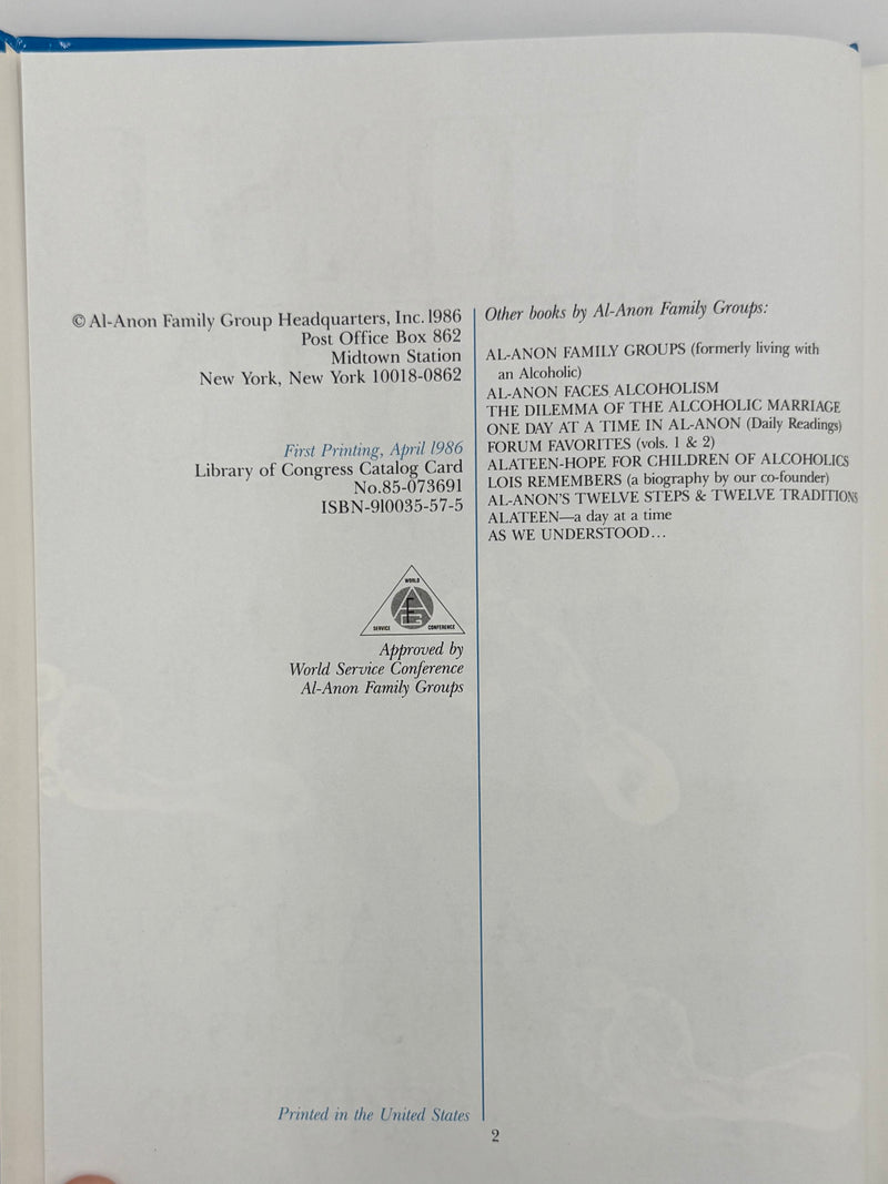 First Steps: Al-Anon 35 Years of Beginnings - 1986