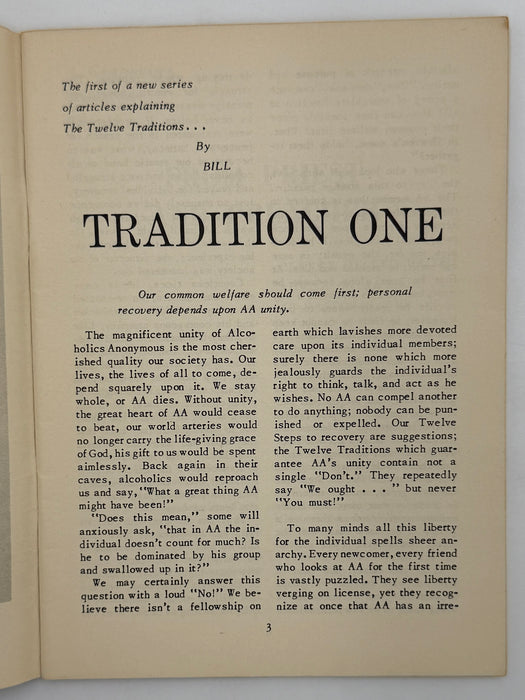 AA Grapevine - Tradition One by Bill - April 1952