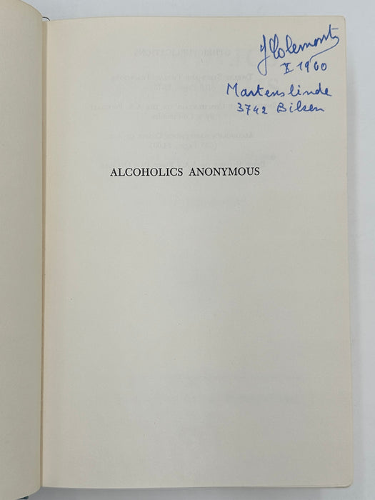 Alcoholics Anonymous Second Edition 3rd Printing Big Book from 1959 with the Original Dust Jacket Recovery Collectibles