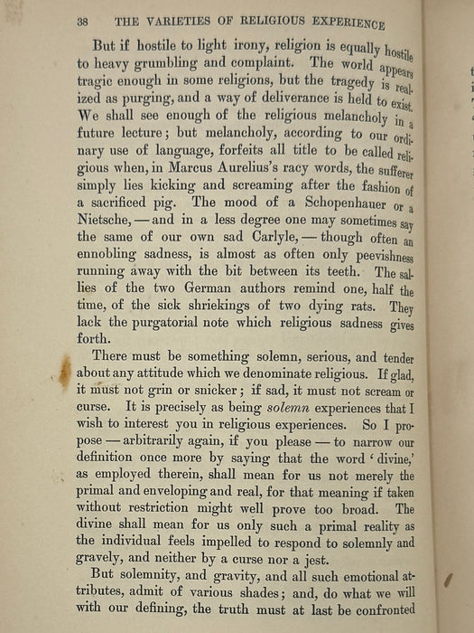 Varieties of Religious Experience by William James - First American Printing from June 1902