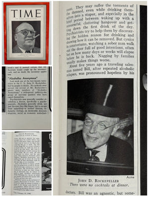 Time Magazine from February 1940 - Alcoholics Anonymous Rockefeller Dinner