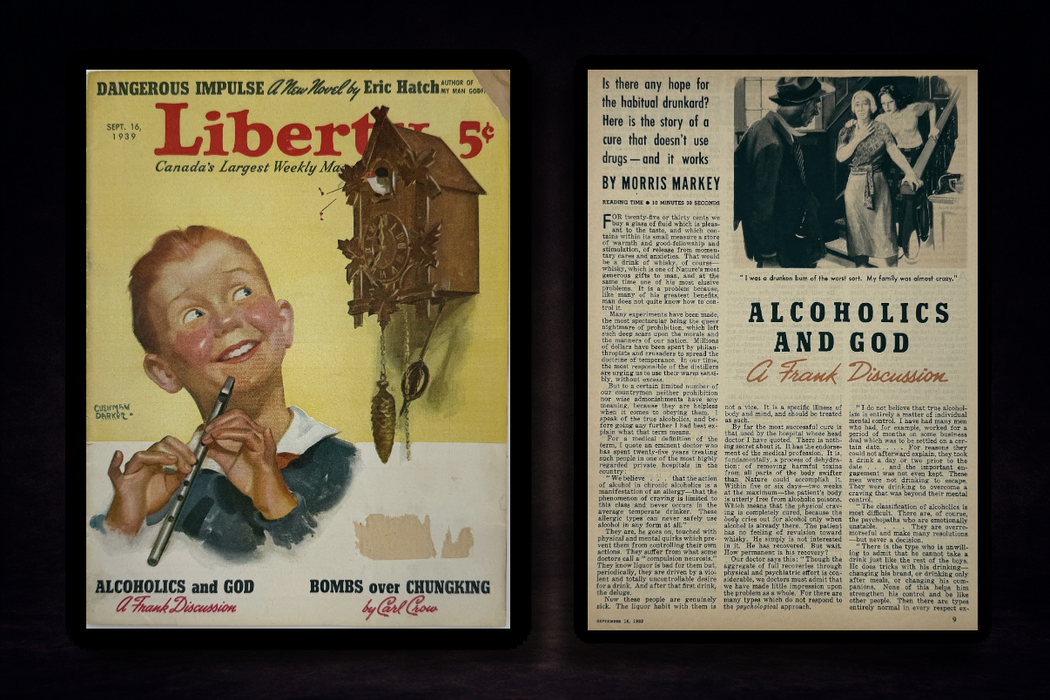 Canadian issue of the Liberty Magazine from September 1939 - Alcoholics and God article