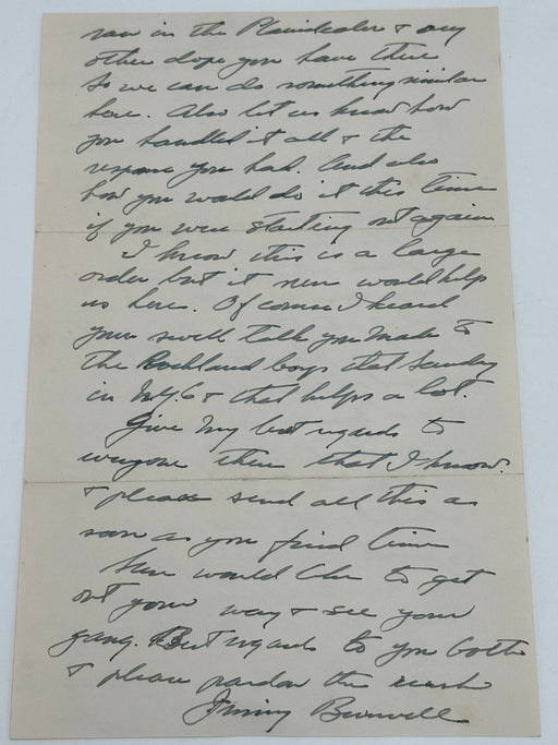 Letter to Clarence Snyder from Jimmy Burwell Recovery Collectibles
