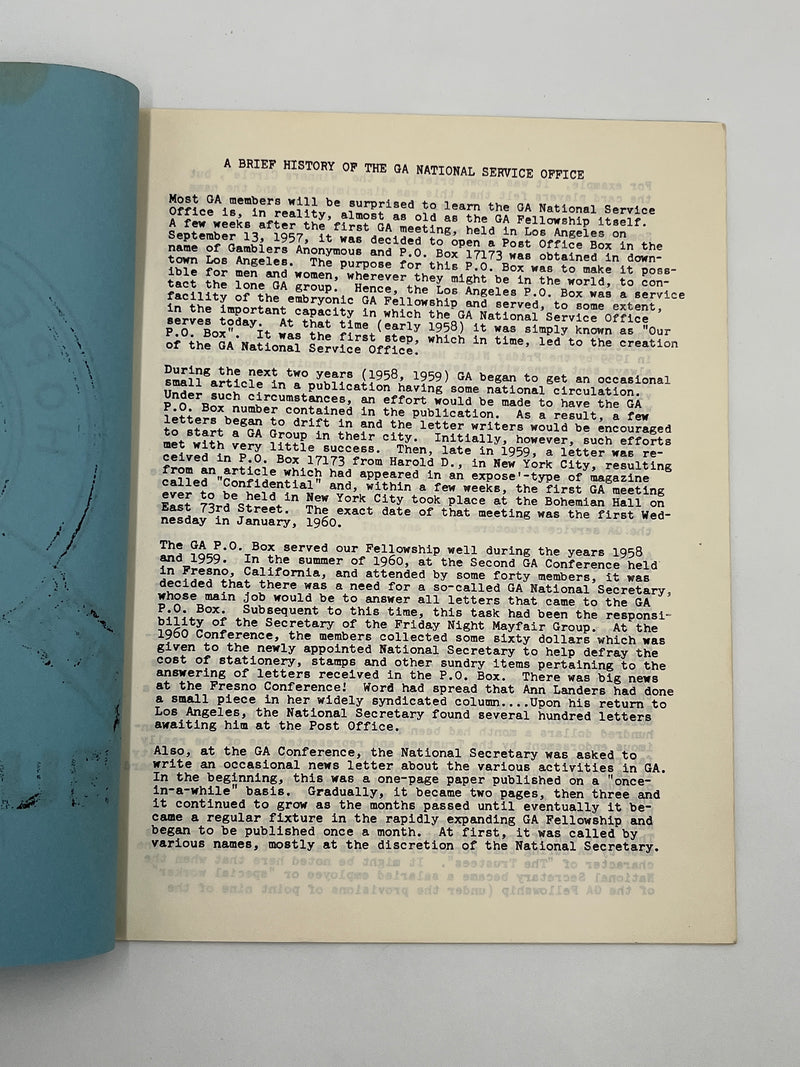 The Jim Willis & Early Gamblers Anonymous Archive