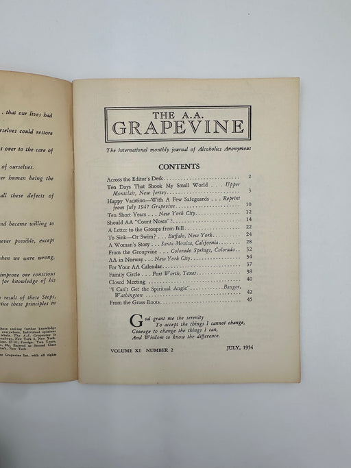 AA Grapevine - A Letter To Groups from Bill - July 1954 Recovery Collectibles
