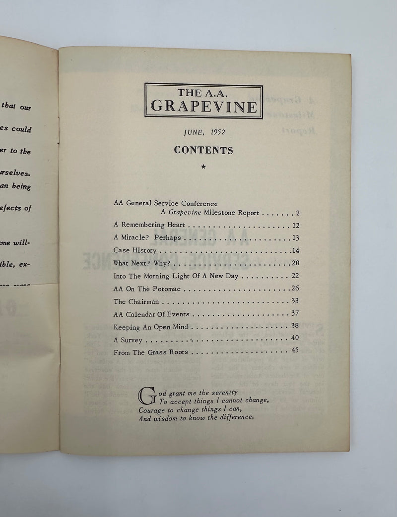 AA Grapevine - General Service Conference - June 1952 Recovery Collectibles
