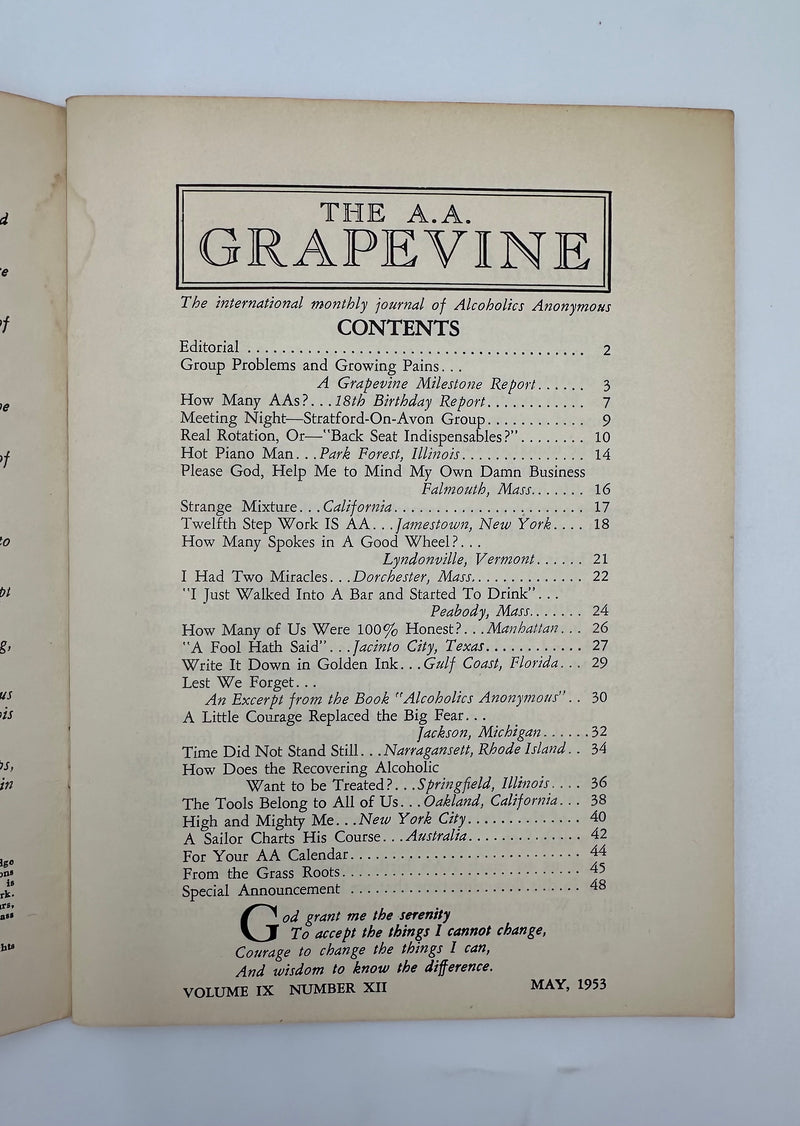 AA Grapevine from May 1953 Mark McConnell