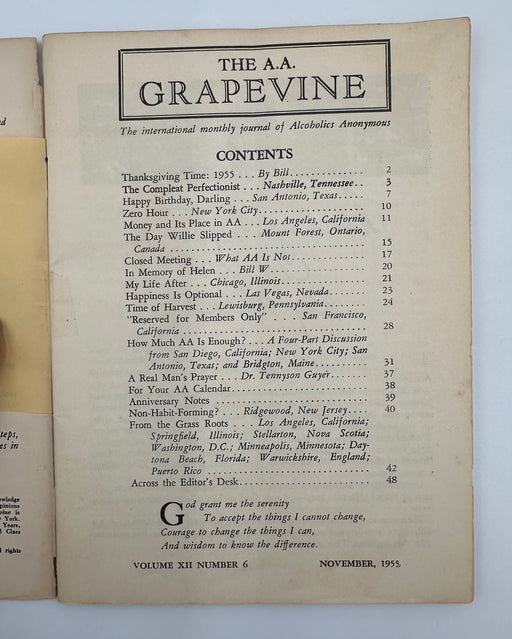 AA Grapevine from November 1955 Recovery Collectibles