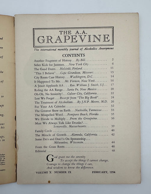 AA Grapevine - February 1954 Recovery Collectibles