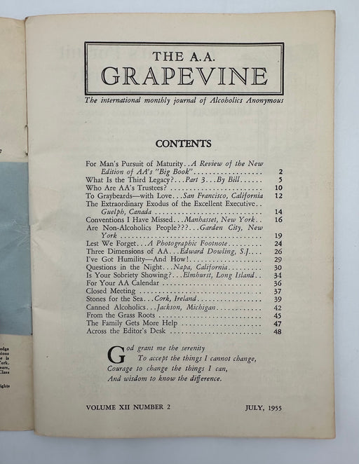 AA Grapevine July 1955 - 1955 International Convention Issue Recovery Collectibles