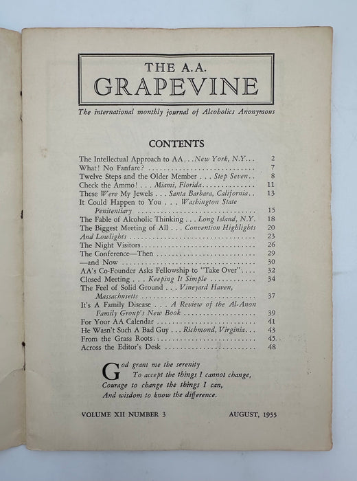 Copy of AA Grapevine - Convention Highlights - August 1955 Recovery Collectibles