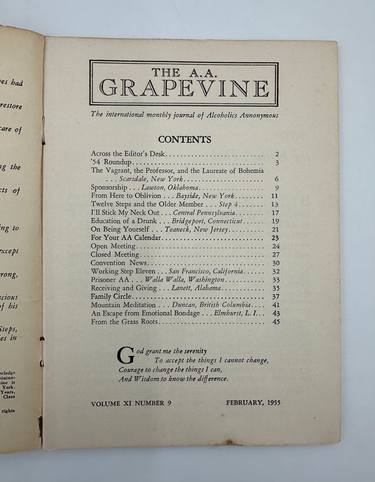 AA Grapevine - February 1955 Recovery Collectibles