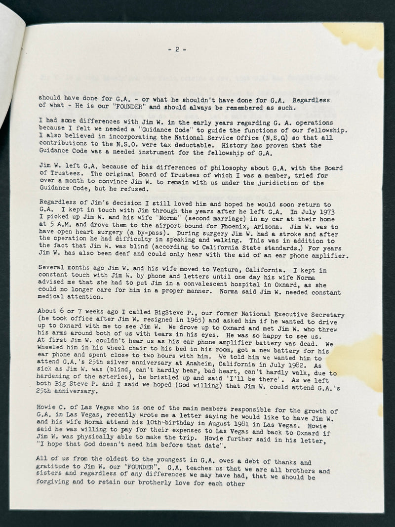 The Jim Willis & Early Gamblers Anonymous Archive