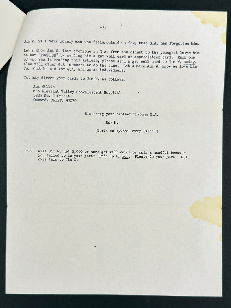 The Jim Willis & Early Gamblers Anonymous Archive