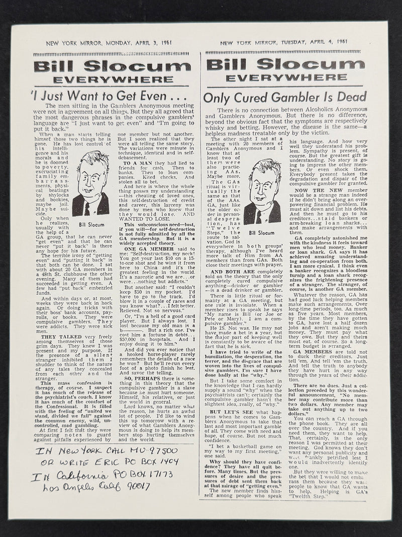 The Jim Willis & Early Gamblers Anonymous Archive