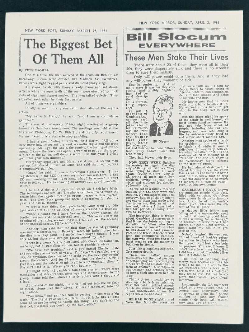 The Jim Willis & Early Gamblers Anonymous Archive
