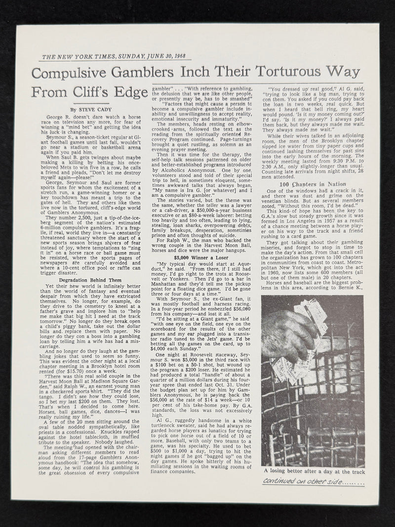The Jim Willis & Early Gamblers Anonymous Archive