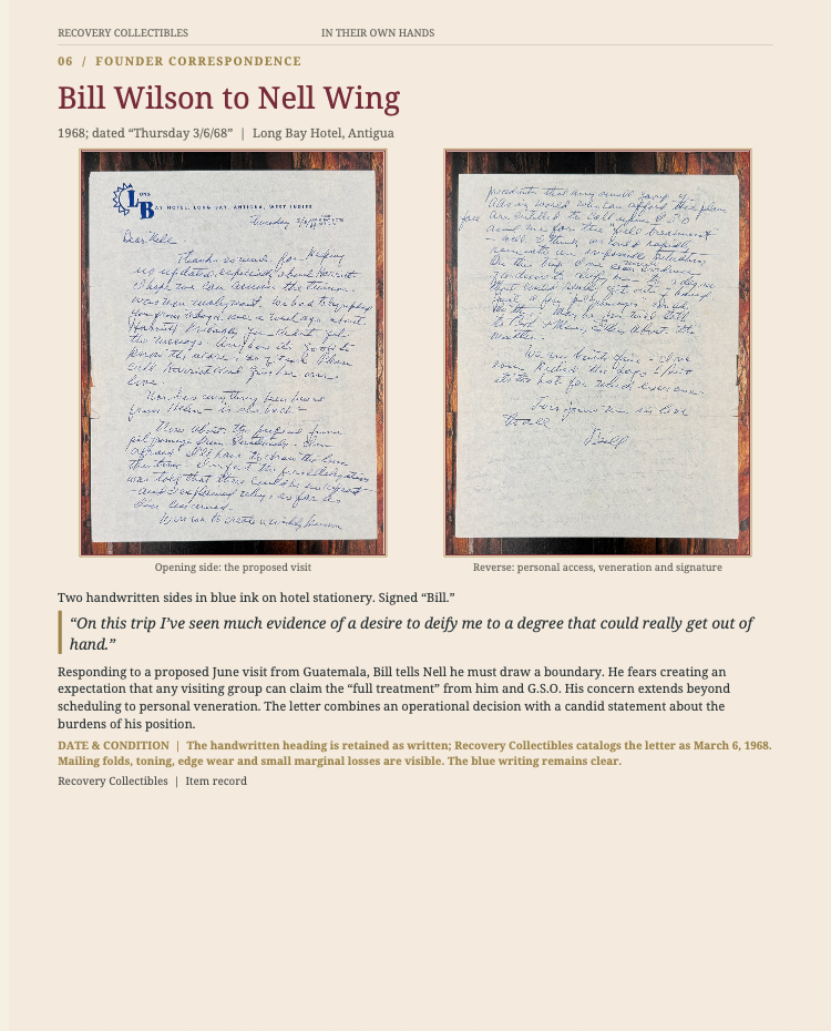 In Their Own Hands | Original Letters from Bill Wilson, Dr. Bob Smith, Jim Burwell & Hank Parkhurst