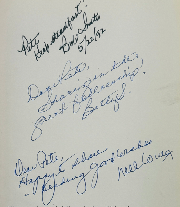 Signed by Nell Wing, Bob(Smitty)& Betty Smith - Dr. Bob and the Good Oldtimers - Second Printing from 1980