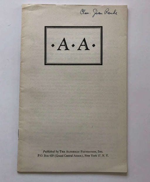 Alcoholics Anonymous Rare 1943 Promo Pamphlet Alcoholic Foundation Recovery Collectibles