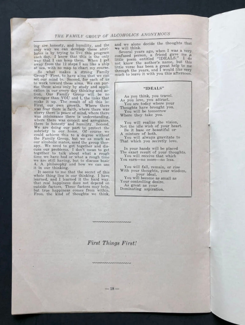 The Family Group of Alcoholics Anonymous Denver Conference 1951 Recovery Collectibles