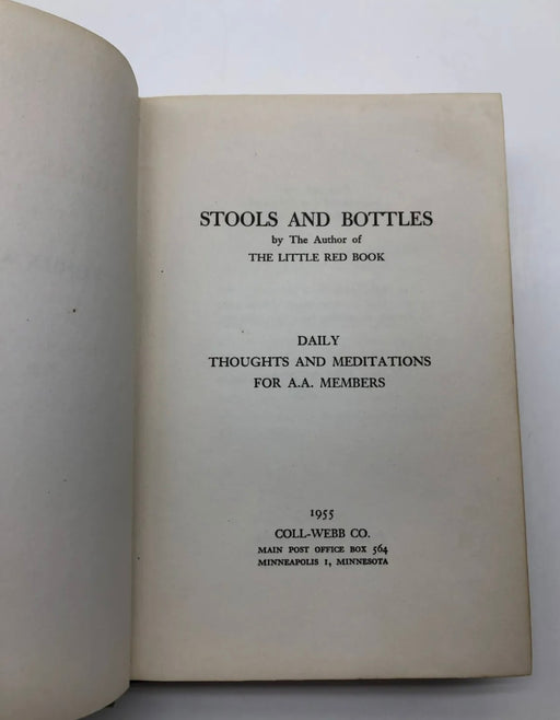 STOOLS AND BOTTLES - First Edition 1st Printing from 1955 Recovery Collectibles