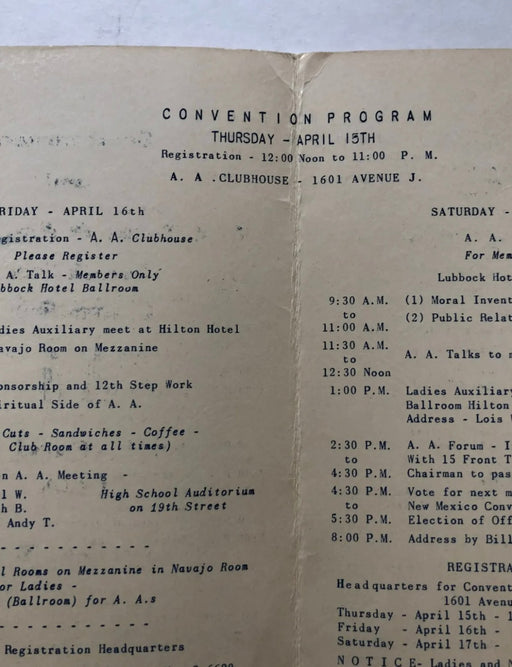 Bill & Lois Speaking - 1948 Alcoholics Anonymous Southwestern AA Convention Recovery Collectibles